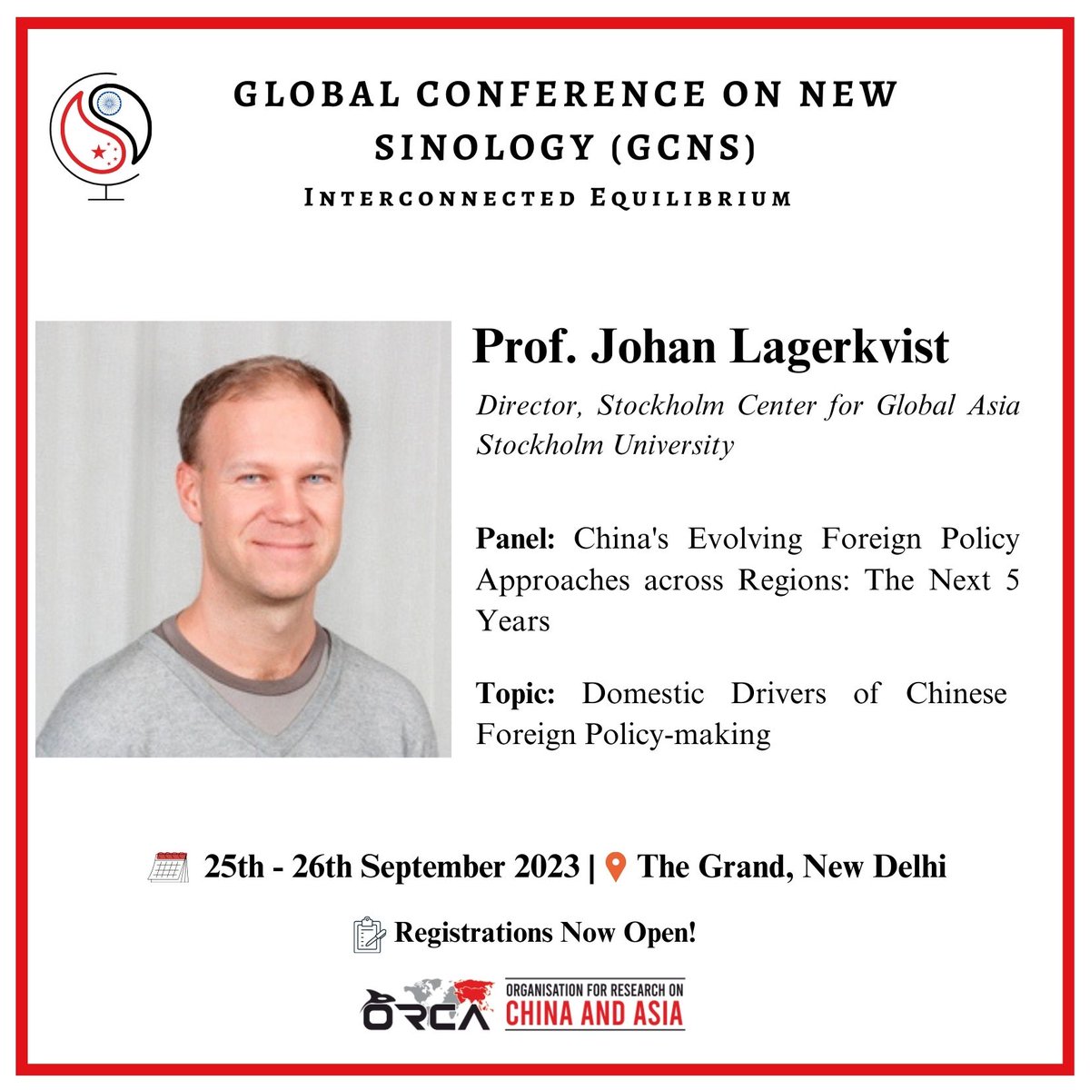 GCNS_ORCA's tweet photo. We are excited to announce @Chinaroader from @Stockholm_Uni as a speaker at the @GCNS_ORCA 2023! He will be speaking as part of Session 1: How 🇨🇳 sees the world? 

Follow us for more updates!      

View the full agenda at https://t.co/fKy0PAjQAi https://t.co/RNCHwjGqz1