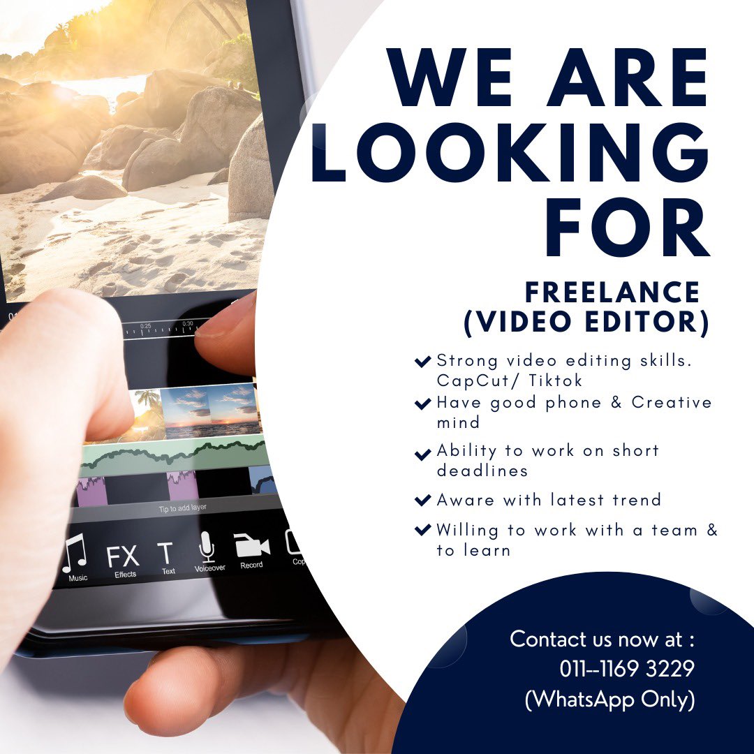 sucicup's tweet photo. Hi there,

We are currently looking for a Freelancer in Video Editing…

If interested; https://t.co/vCTzP38ZEV