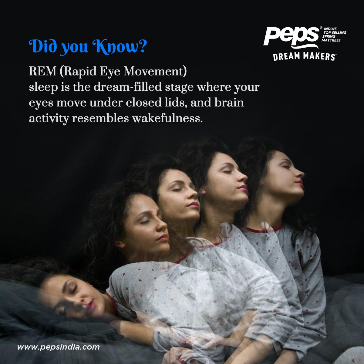 Stay tuned for more insights into the world of sleep and dreams!

#remsleep #sleepfacts #dreamfacts #dream #pepsindia #pepsmattress #pepsmattresses #dreammakers #dreamfilledsleep #dreaminsleep #rem