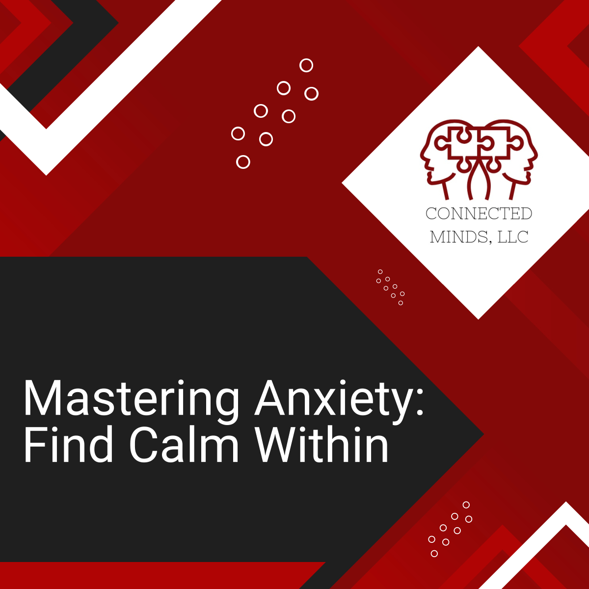 Anxiety can often feel suffocating and ever-present. However, with the right techniques and understanding, you can navigate life's challenging moments. Visit us at connectedmindsllc.com today!

#PsychiatricWellness #MasteringAnxiety #RightTechniques
