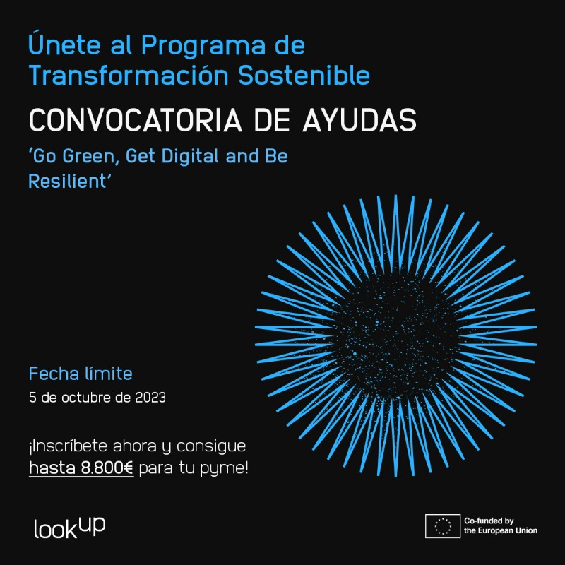 LookUP_EU's tweet photo. 🌿 ¿Estás comprometido con el turismo sostenible? 💰 Financia tu empresa con las nuevas ayudas económicas europeas de hasta 8.800€ para impulsar la sostenibilidad y la innovación en el sector turístico🚀 ¡Inscríbete antes del 5 octubre y potencia tu pyme con LookUP!