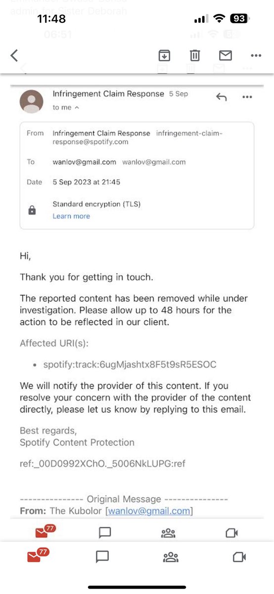 wanlov's tweet photo. why would @Deezer refer us to @sonosuite for Sono Suite to tell us to contact all the platforms? It seems Deezer knows Sono Suite’s responsibility better than Sono Suite themselves. And @spotify @SpotifyAfrica @spotifyartists say they have taken it down. So que paso @sonosuite ? https://t.co/nVjN6O83AR