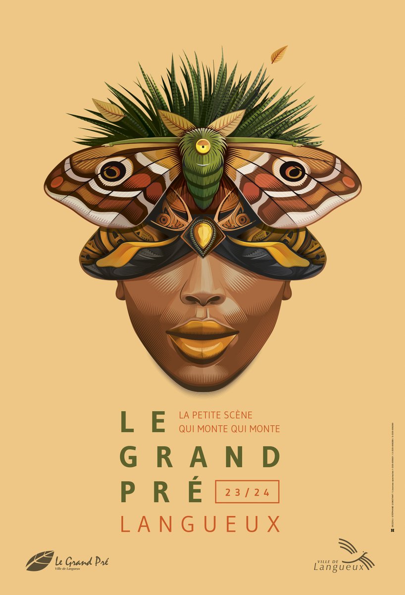 Nouvelle #illustration pour la saison 2023-2024 de l'Espace #culturel Le Grand Pre <a href="/LeGrandPre2/">GP</a> à Langueux et dernier visuel du tryptique : un hymne à la nature et aux cultures du monde qui constituent un des fils rouges de la saison.