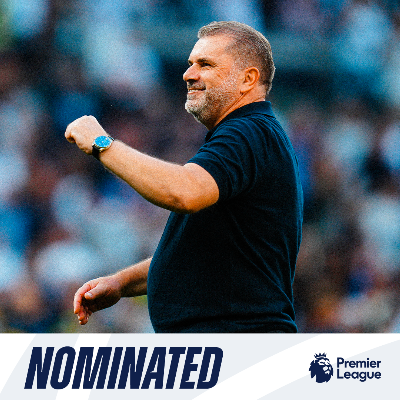 SpursOfficial's tweet photo. Our Gaffer! 🌟 

Ange Postecoglou has been nominated for August's @premierleague Manager of the Month! 👏 

Submit your vote 👇