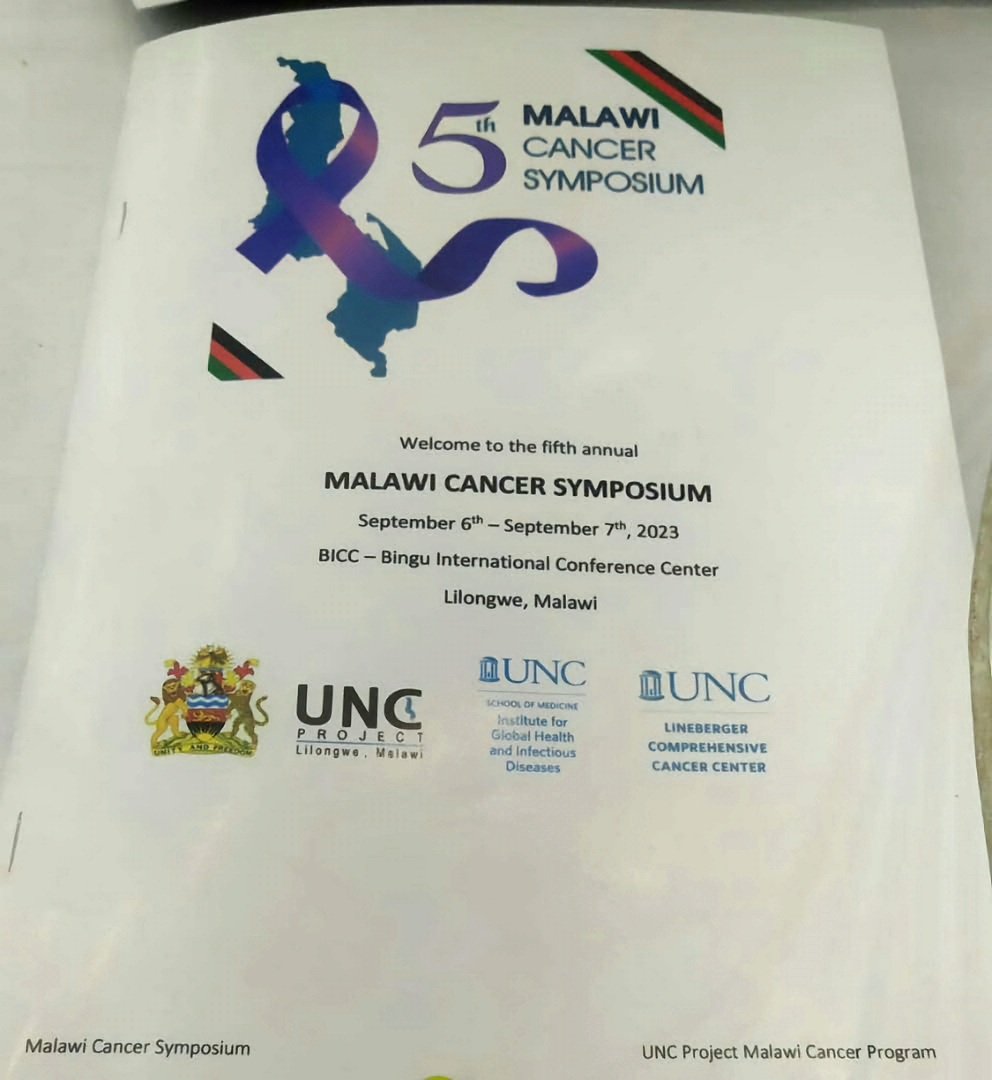 Honoured to learn Dr Lusayo Simwinga's insightful talk at the 5th Annual Malawi Cancer Symposium. A rising star making impactful strides for cancer research in Malawi. Her talk was on clinical characteristics & survival of patients with breast cancer. #UNC #MCS2023 #GlobalHealth