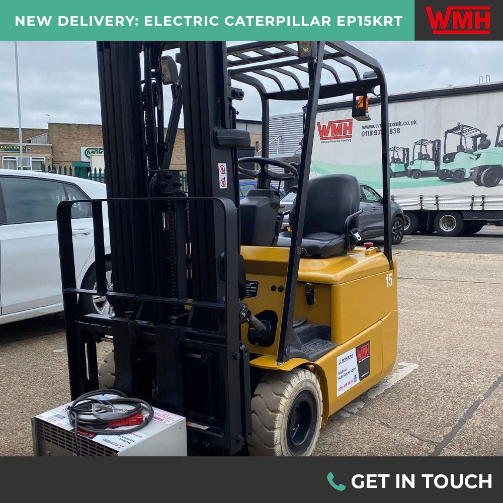 WelfauxMH's tweet photo. Revamped &amp; Delivered! 🚚✨ '05 Electric Caterpillar EP15KRT ready to power our new customer's operations. Big thanks to Charles Stallard for the smooth delivery. Explore our range: https://t.co/mETL0nUZt0 🙌 #WelfauxMH #Caterpillarforklift https://t.co/fcGLZMGpTB