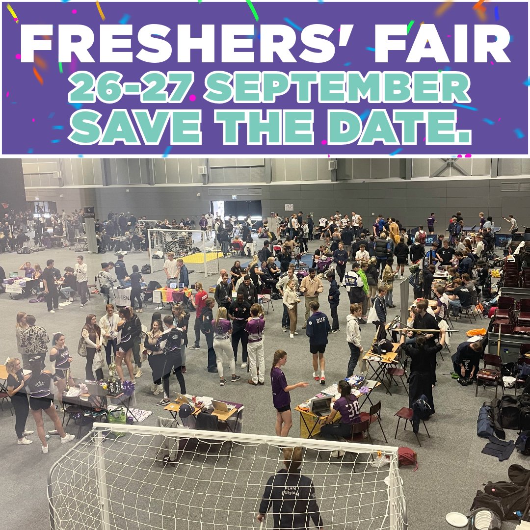 There are less than three weeks to go before we kick off our annual Freshers’ Fair events! 🎉🥳 You can pick up your free ticket here: durhamsu.com/welcome (remember you need a ticket to enter the fair).