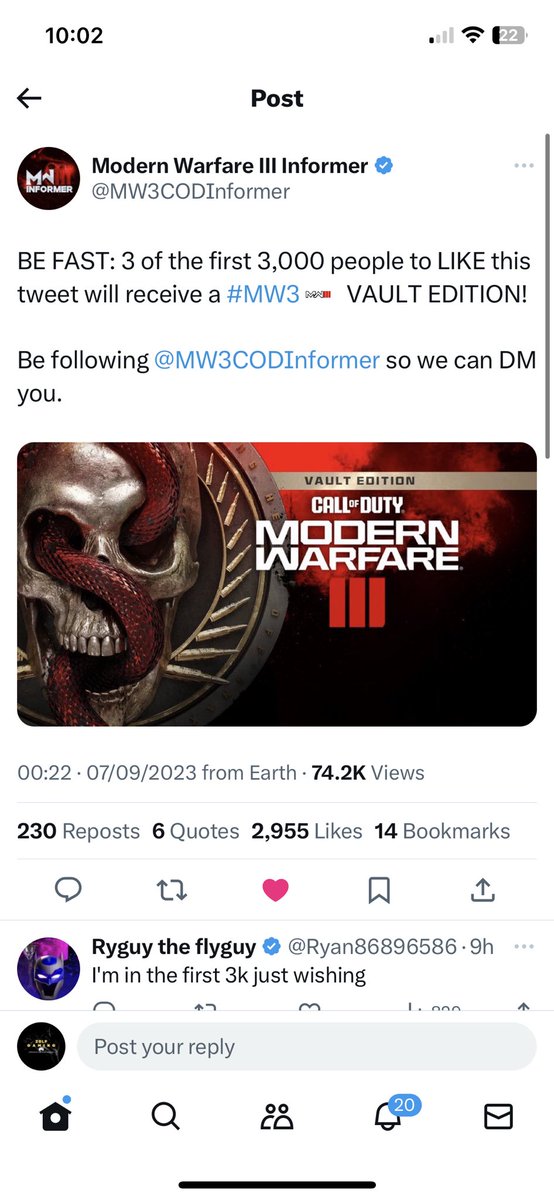 GamingZolf's tweet photo. @MW3CODInformer 🙏🙏🙏 https://t.co/hATYAUILo2