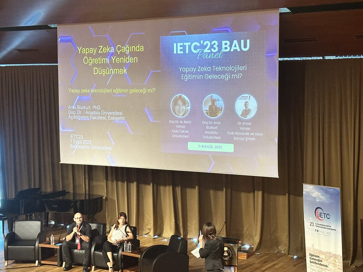 <a href="/IetcConference/">IETC Conference</a> <a href="/Bahcesehir/">Bahçeşehir Uni (BAU)</a> <a href="/arasbozkurt/">Aras Bozkurt</a> hocamın sunumu #AI beklenen gelecek mi? #ietcconference