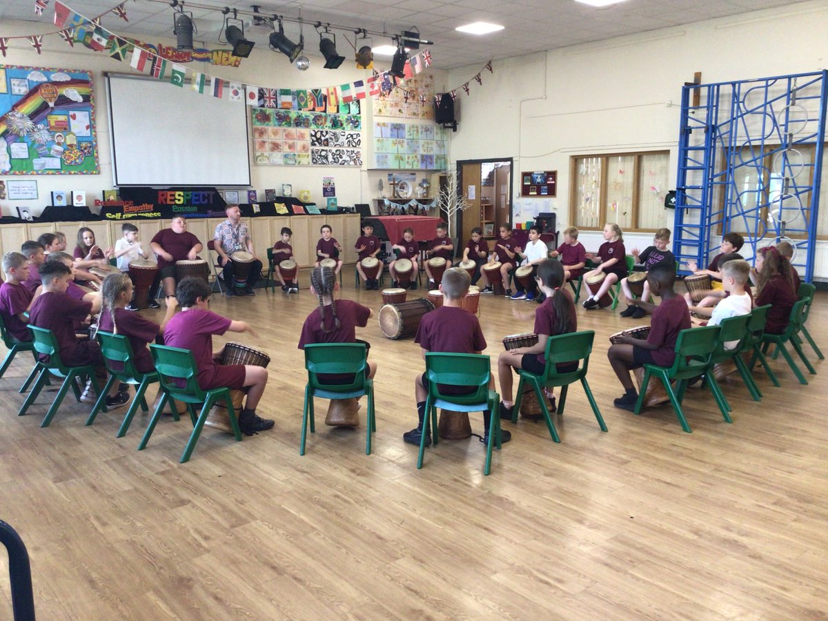 Yesterday afternoon, the Year 5 children had their first drumming lesson with Mr Proctor from @lovemusictrust They kickstarted their drumming lessons exploring the djembe drums. We were very impressed with their drumming skills and the children enjoyed their lesson. 🪘🎼