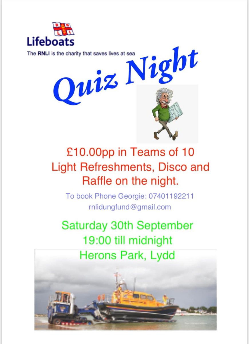 It’s that time of year… After the huge success of our quiz night last year, we are back with another on the 30th September. Our fabulous friends at Herons Park Venue are allowing us their space to host this event Book your tickets now, info below!