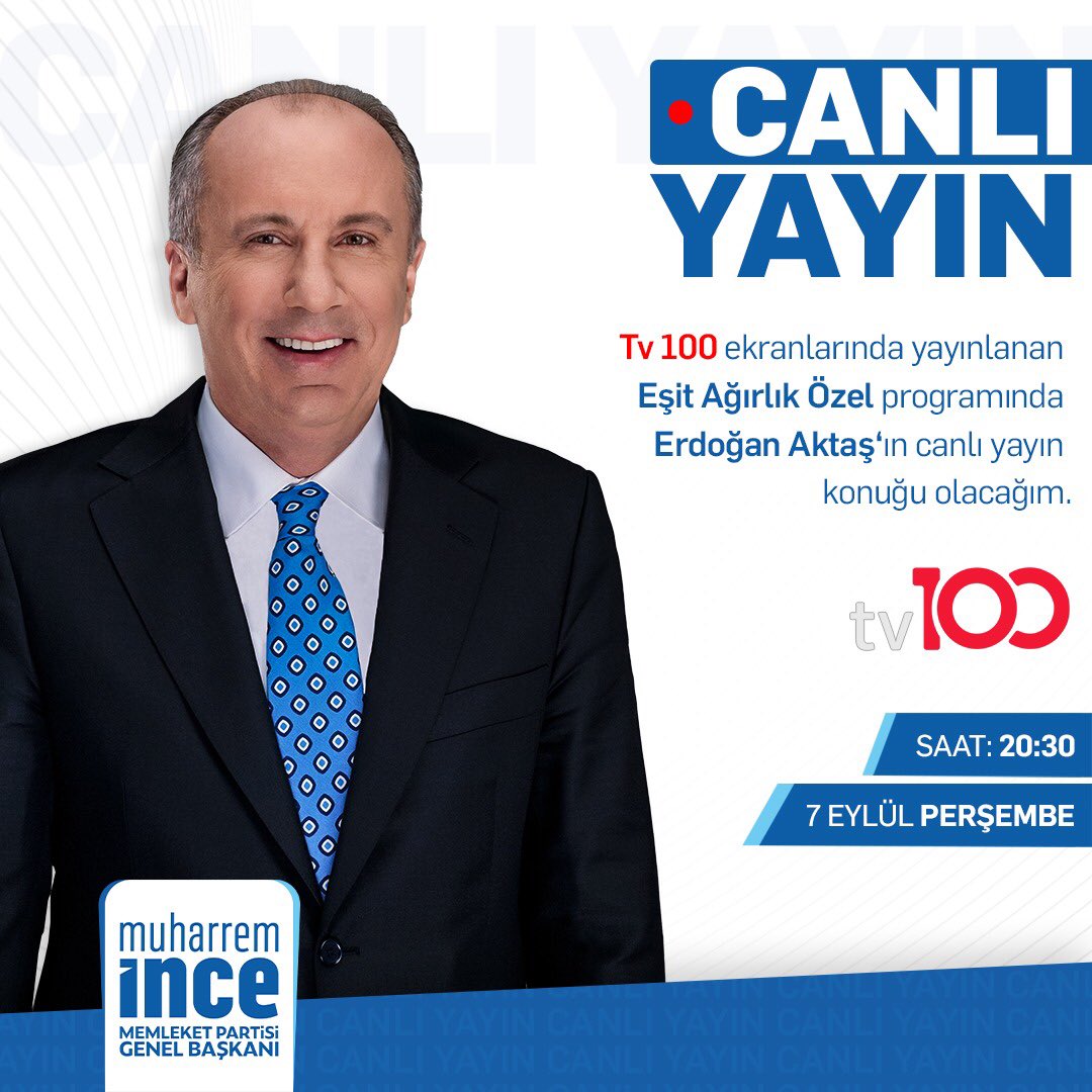 Bu akşam 20.30'da, TV 100 ekranlarında Erdoğan Aktaş'ın canlı yayın konuğu olacağım.
