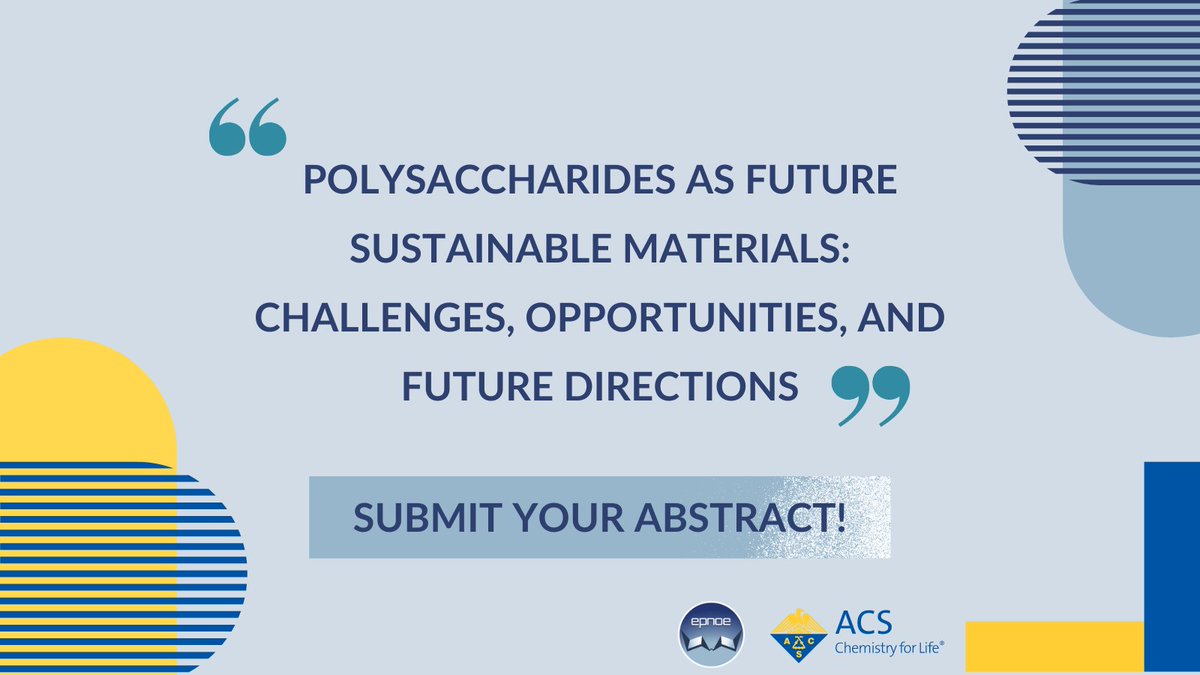 📢Prof. Pedro Fardim, EPNOE President, & Prof.  Elisabete Frollini, EPNOE Ambassadress in Brazil, are organising a symposium on 'Polysaccharides As Future Sustainable Materials' at the #ACSSpring2024, March 17-21 in New Orleans.
Submit your abstract now 👉 bit.ly/3sEA2ZP