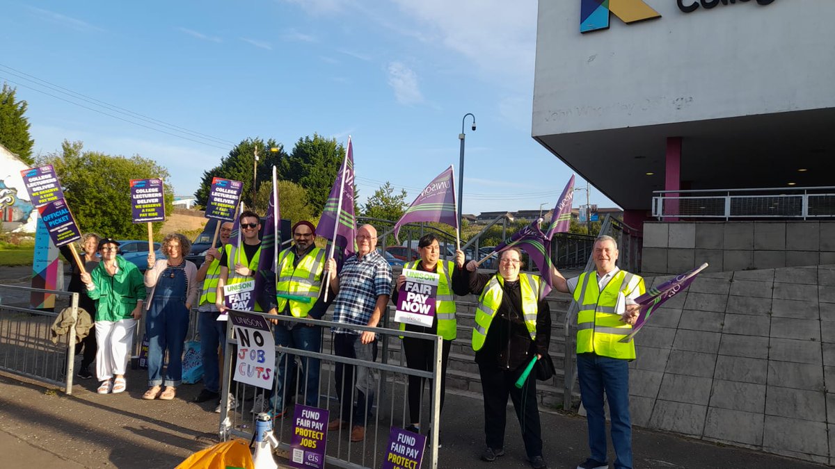 unisonscot's tweet photo. Ministers refusal to intervene sparks nationwide strike action. College workers deserve better! 🚫 #PayDispute #FEStrikes @unisontheunion 

https://t.co/7AczS0oWvE https://t.co/BFQhoYyAIk