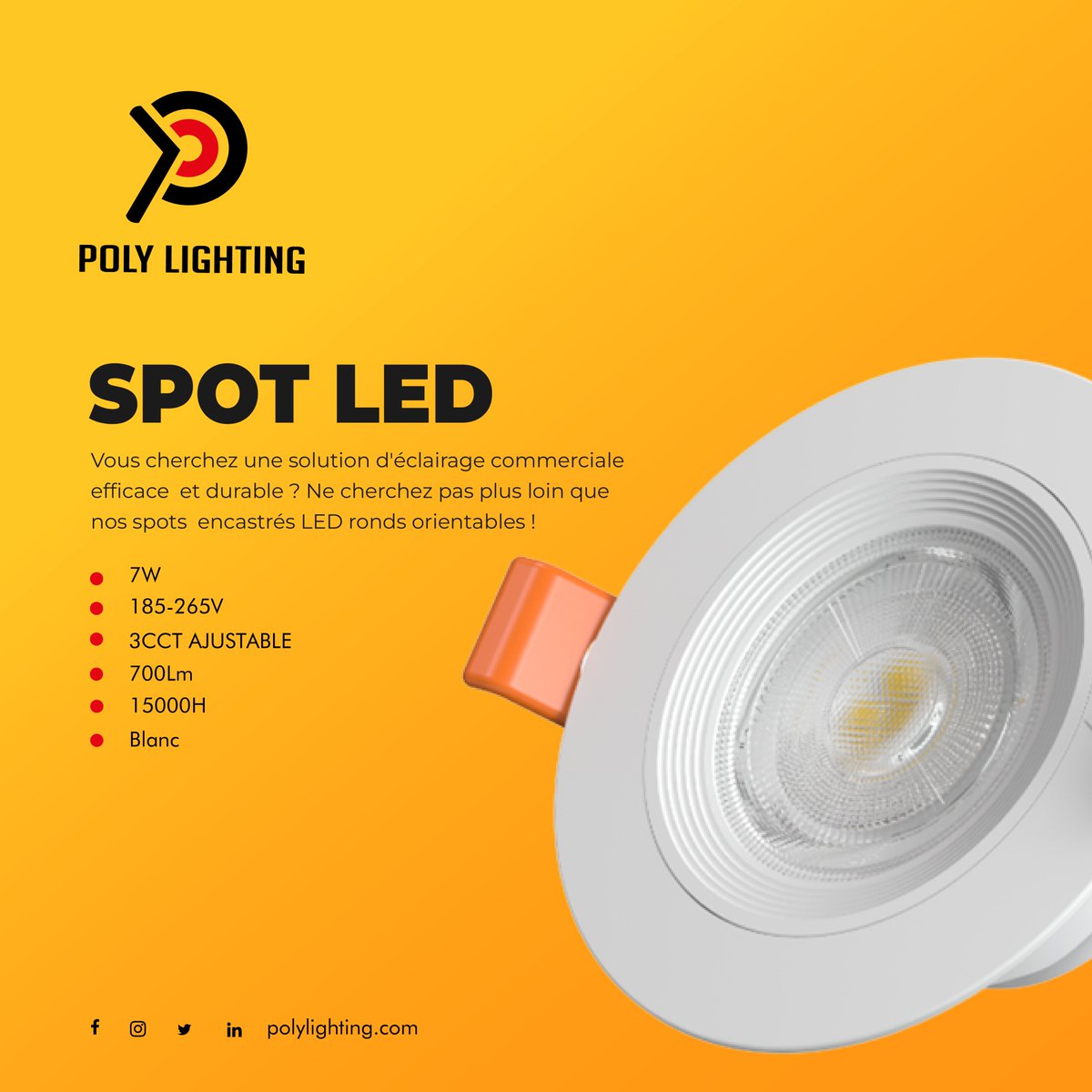 ▶️ SPOT ENCASTRE ROND ORIENT LED 7W
➡️➡️➡️ polylighting.net/fr/nouveautes/…