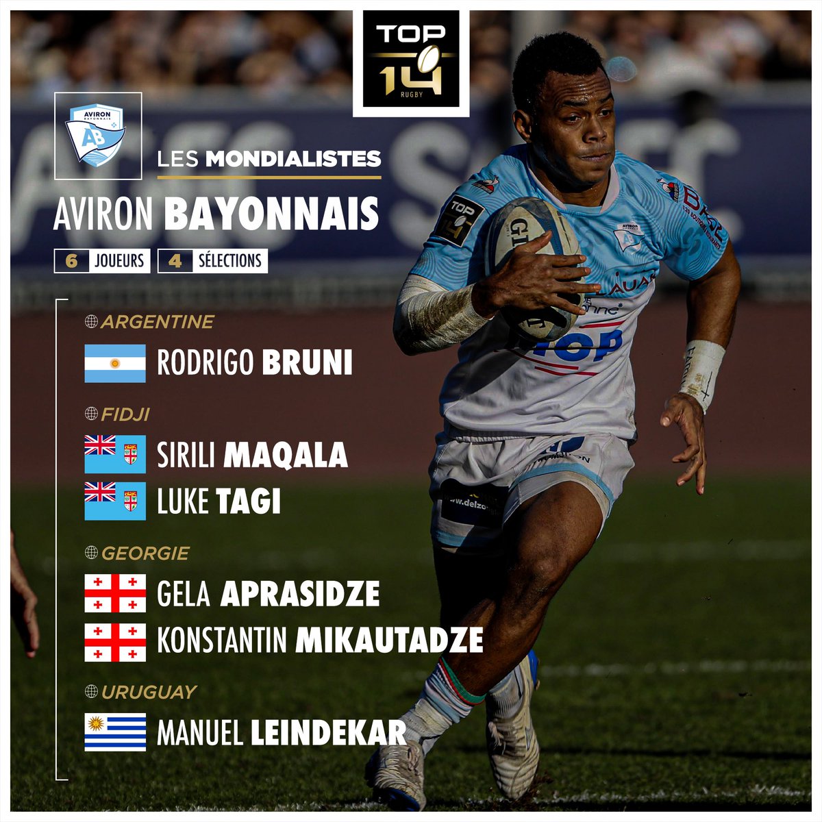 Découvre les mondialistes de @avironrugbypro 🔥 Qui ira le plus loin dans la compétition ? 🏆 #TOP14 #RWC2023