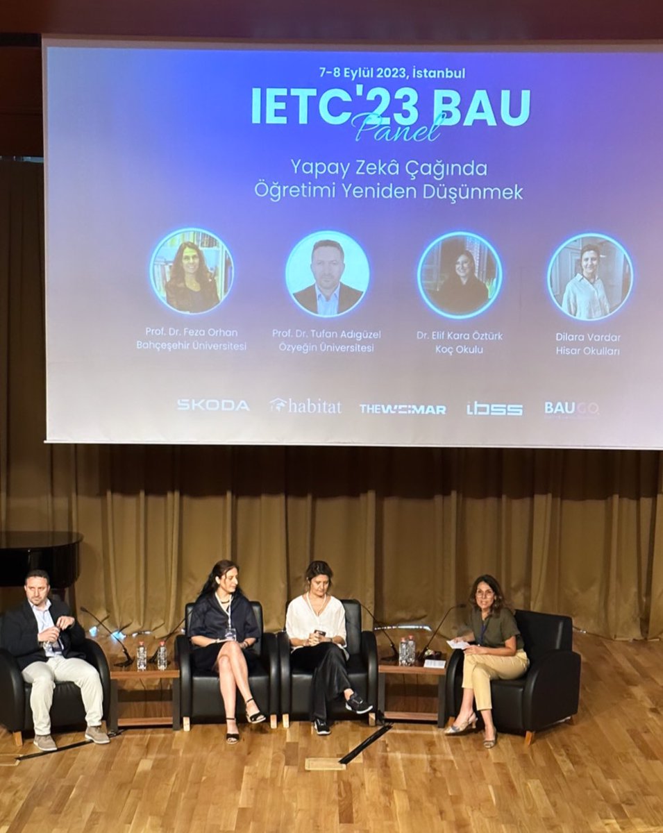 Akademisyenlerimizin, yöneticilerimizin ve öğretmenlerimizin bir araya gelerek Yapay Zeka ve Eğitim konuştukları #IETC23 konferansı devam ediyor. Bu paylaşım ve buluşmaları çok kıymetli buluyorum, emeği geçen herkese çok teşekkürler. #bau #ietc2023 #eğitimdegelecek