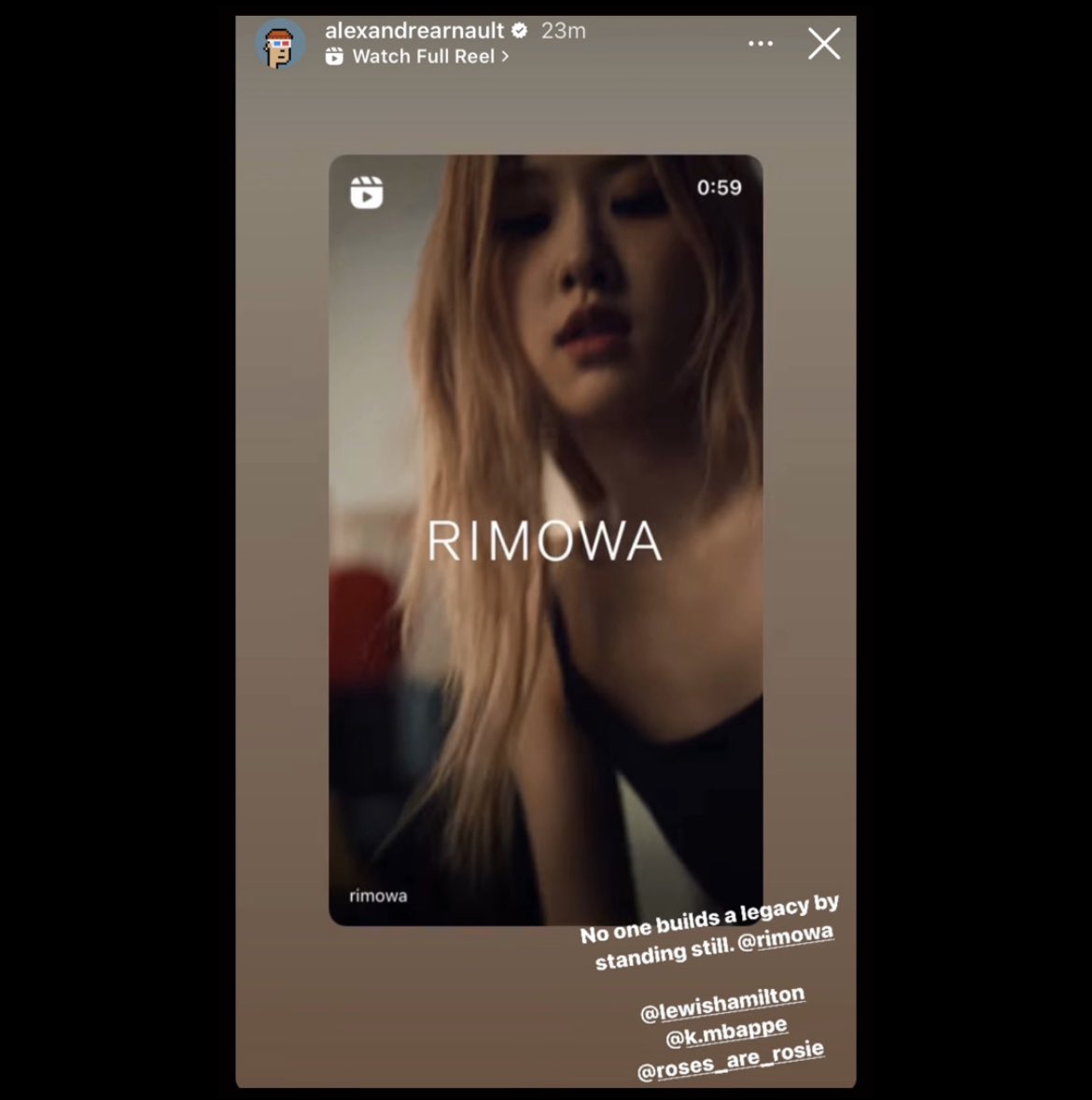 the Rosé Connection on X: Tiffany and Co EVP + former Rimowa Chief  Executive Alexandre Arnault updates with #ROSÉ on instagram: “No one builds  a legacy by standing still. @.rimowa @.lewishamilton @.k.mbappe @.