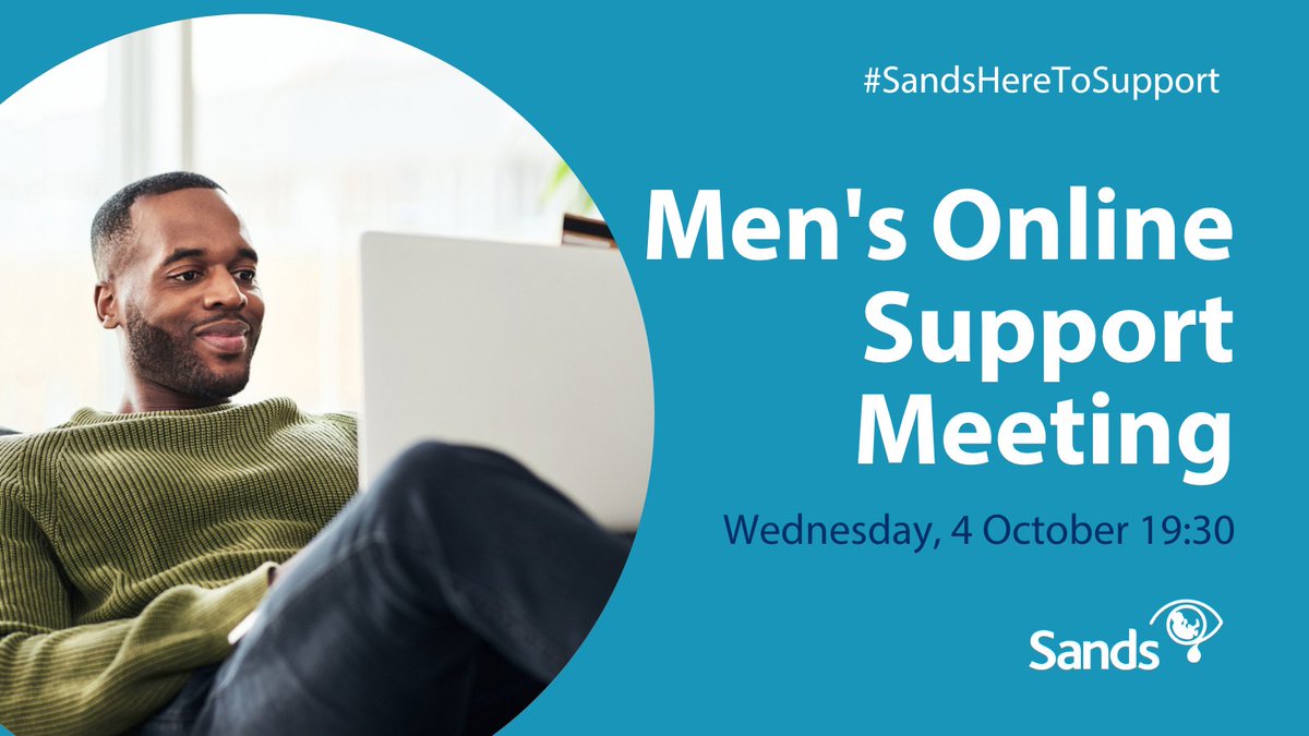 Sands' free online support meetings allow for men to talk about their grief, when they are ready💙🧡 Next support meeting: 📅 Wednesday, 4 October 🕢 19:30 - 21:00 Reserve your spot ➡️ bit.ly/3IIs9J5 Limited availability. #SandsHereToSupport #BabyLoss #PregnancyLoss