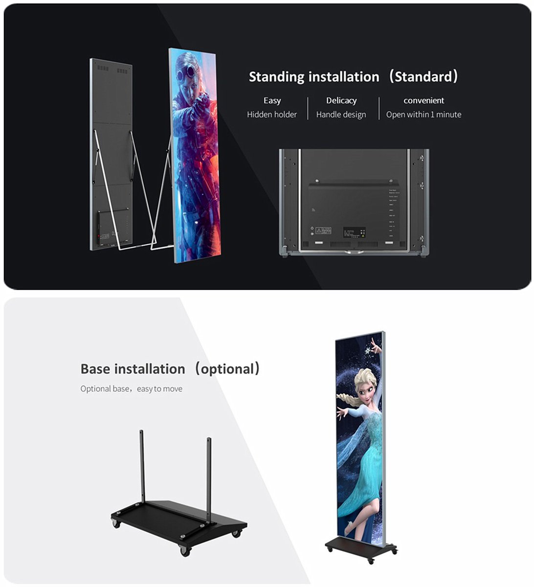 bilingdisplay's tweet image. LED floor standing poster new design with products 
Seamless design video wall indoor work. 
Support big inch screen interactive display floor standing design. 
andy@gemdragondisplay.com 
Tel/whatsapp : +86 13789084991 
#ledposter #interactivedisplay #LEDdisplay #bigtv #tvscreen