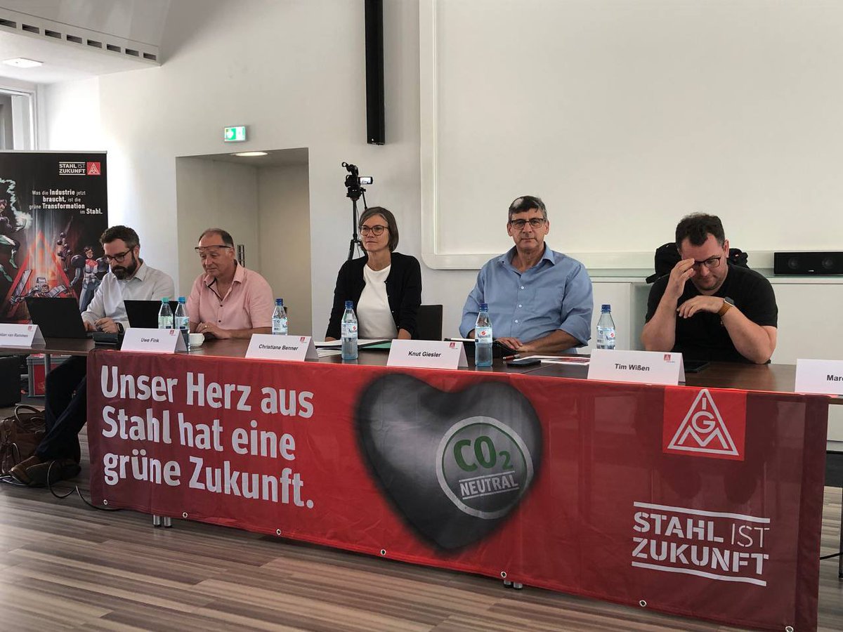 industriAll_EU's tweet photo. Great to take part in @IGMetall Collective Bargaining Committee #Steel 
➡️ a historic demand package: 
8,5% pay 📈 32 hrs week #4dayweek early retirement, job security ✊🏼 
An ambitious package to protect workers’ purchaising power in the #costoflivingcrisis &amp; 4 a #justtransition’ https://t.co/LVQoS7cmV9