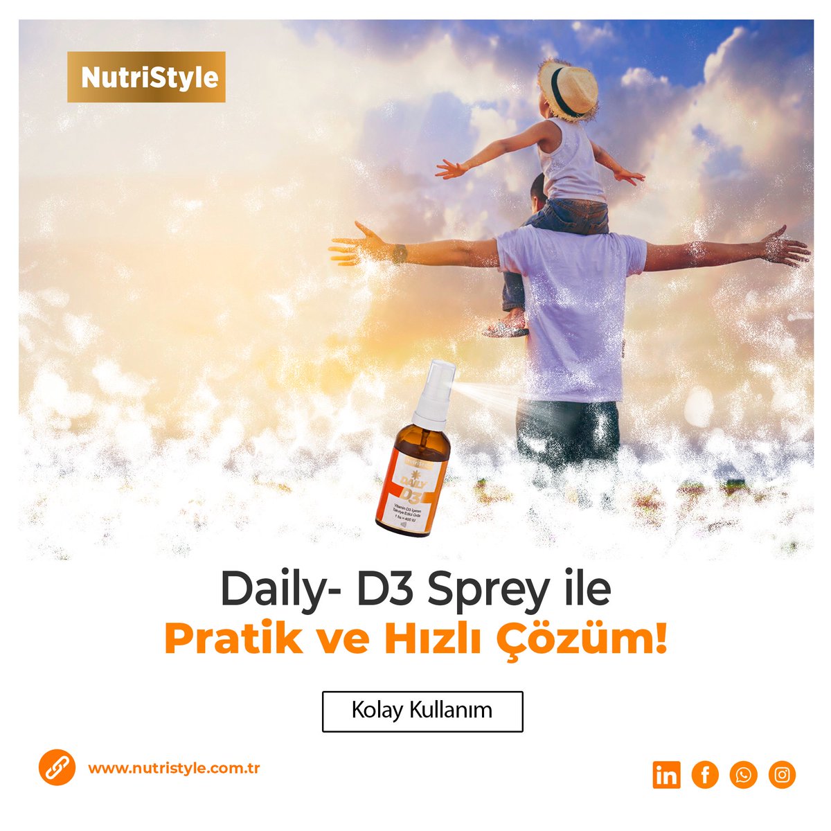 Daily-D3 Sprey ile Pratik ve Etkili Çözüm!

#NutriStyleD3 #SağlıkÖnceliği #PratikHızlı
