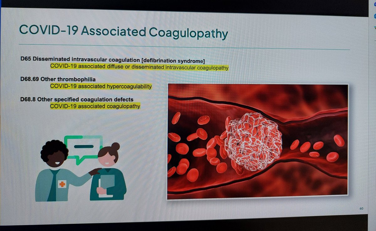 ValSue6's tweet image. Coding updates.
If it&apos;s covid induced, it can be vax induced as well. Stay alert and aware.
#icd10 #icd10cm 
#preoptesting no more blanket testing
#emergencyroom 
#coagulation 
#covid #covidvax 
#screening vs #exposure