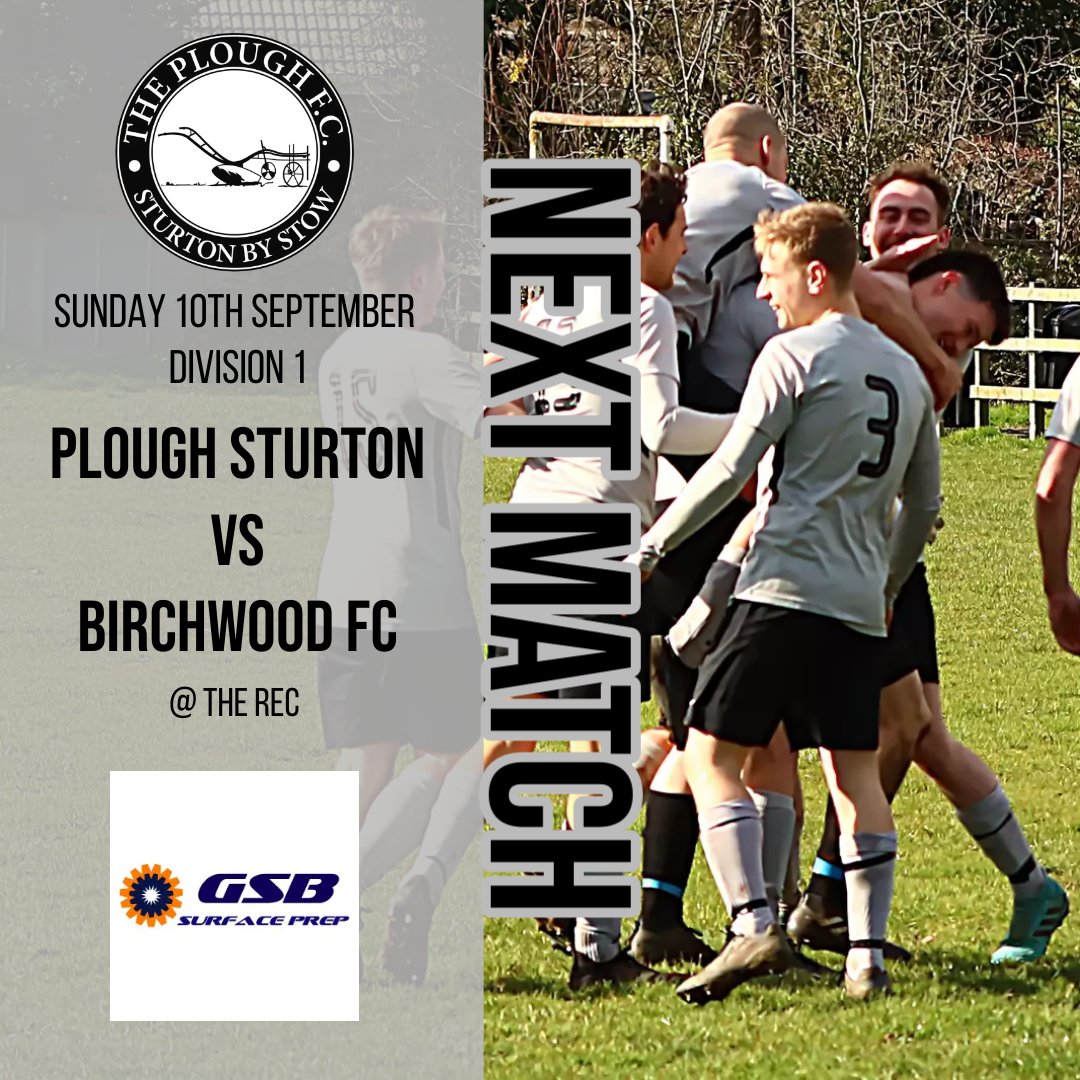 SturtonPloughFC's tweet photo. First home game of the season as we welcome last year's Division 2 champions @Birchwood_FC to The Rec. 

This match is sponsored by @GsbSurface who are the player sponsor of @LWCYido110100 

#UTP https://t.co/BkVYpdjdae