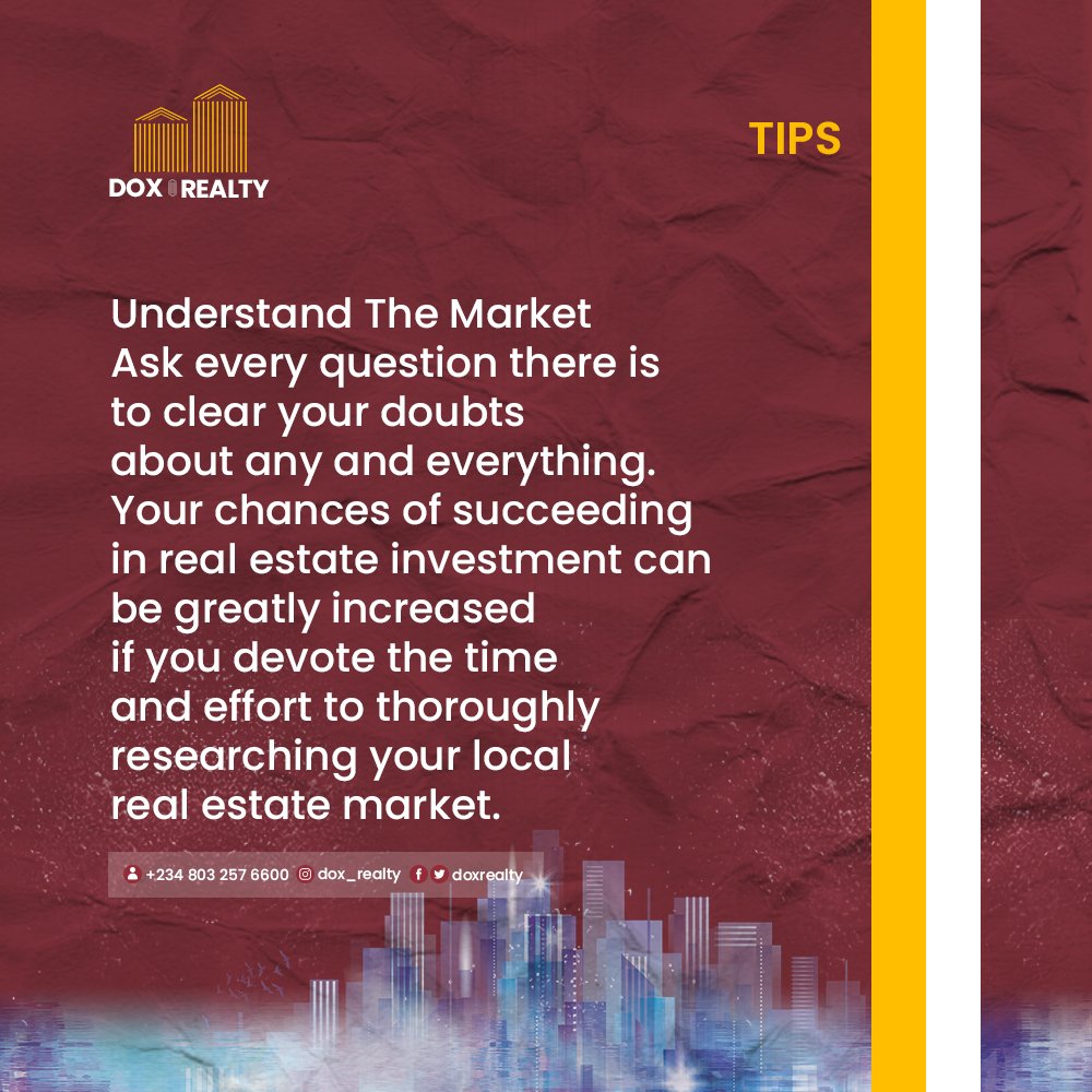 doxproperty's tweet photo. Devote time to thoroughly research your local real estate market. 

We are here to answer all your questions and help you start your journey of investing in real estate. Send us a DM today! 📌

#premiumrealestate
#consultancy
#doxrealty https://t.co/SM97Nt8Wxi