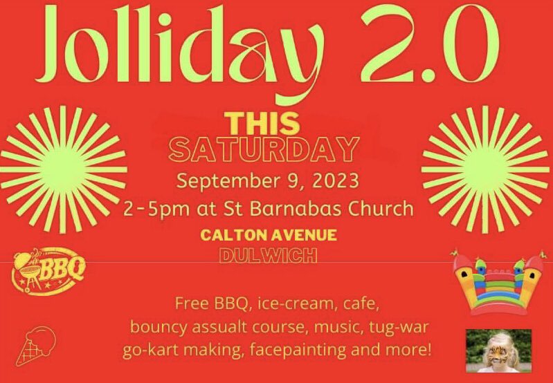 StBDulwich's tweet photo. Jolliday 2.0 will be happening *this Saturday* at St Barnabas! Come and join us for a day of free fun for all. https://t.co/9VrLHod3R5