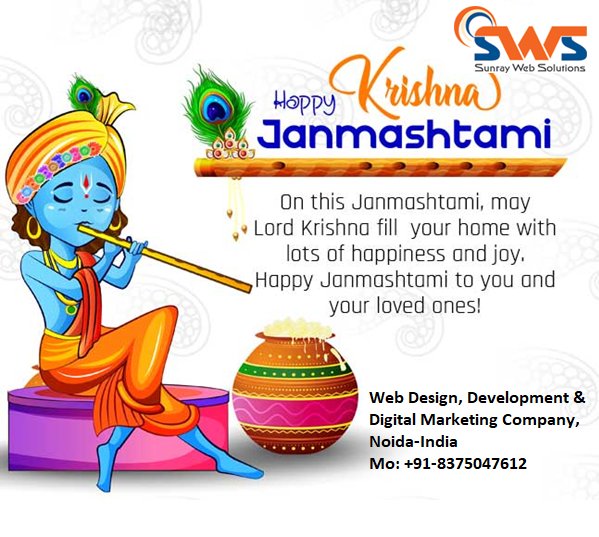 SunrayWebSoln's tweet photo. Wishing you happy Krishna Janmashtami from Sunray Web Solutions
#bestdigitalmarketingcompany in Noida-Delhi-India https://t.co/NvgRbtsg6w