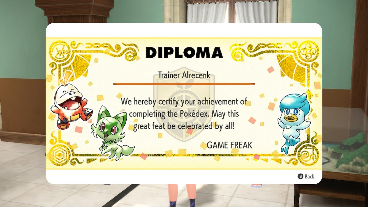 Alrecenk's tweet photo. I did it. I caught them all. #PokemonScarletViolet #NintendoSwitch https://t.co/Nd36Pd4HpS