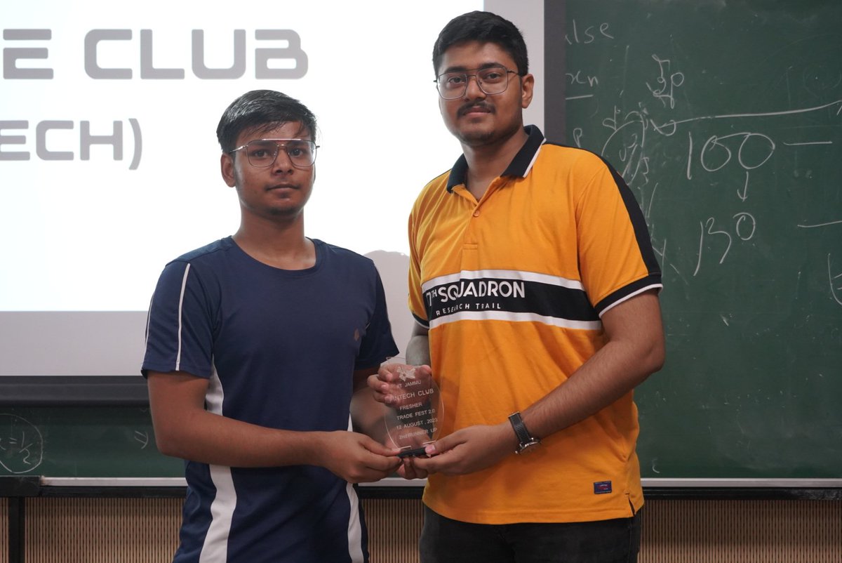 fintechiitjammu's tweet photo. Winners of Freshers Trade Fest 2.0 🏆

[IIT Jammu Winners]
🥇 Saumya Gupta 
🥈 Prashant Kumar Yadav
🥉 Amit Kumar

--
@fintechiitjammu @IITJammu @Premveer_Singh_ 
#mocktrading #trading #iitjammu #fintech #finance #stockmarketindia #stocks #stockmarket https://t.co/pjp3FYO30p