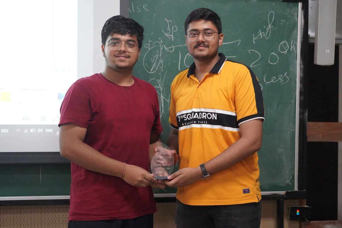 fintechiitjammu's tweet photo. Winners of Freshers Trade Fest 2.0 🏆

[IIT Jammu Winners]
🥇 Saumya Gupta 
🥈 Prashant Kumar Yadav
🥉 Amit Kumar

--
@fintechiitjammu @IITJammu @Premveer_Singh_ 
#mocktrading #trading #iitjammu #fintech #finance #stockmarketindia #stocks #stockmarket https://t.co/pjp3FYO30p