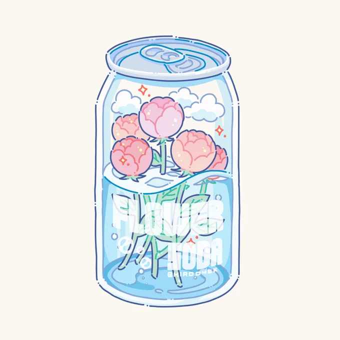 Flower Soda  #イラスト #illustrationart #AdobeFresco