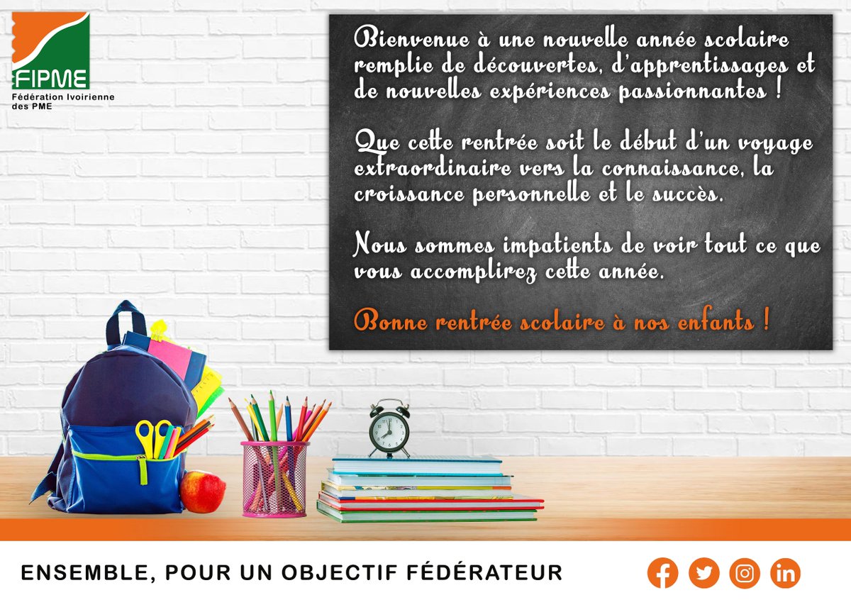 FFipme's tweet photo. Bonne rentrée scolaire à toutes et à tous ! https://t.co/jlHfuu4eLF