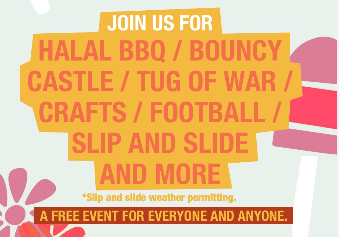 Schools started but summer isn't over! Join us next Saturday from 4-6pm for a summer party! A free event for everyone and anyone #summer #halal #bbq #community