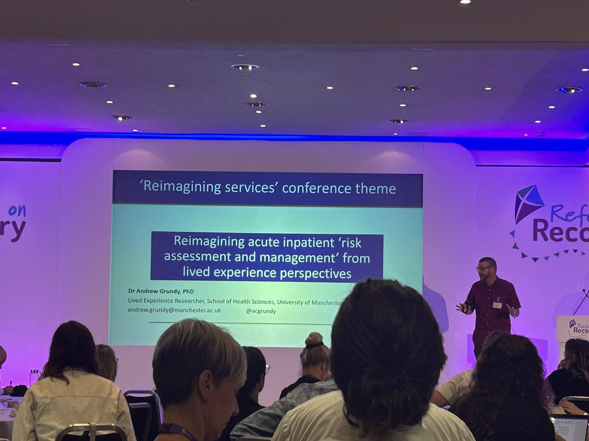 viscidula's tweet photo. After many many years of following & admiring @acgrundy ‘s work, finally get to hear him present live!! Service user perspectives on risk management in acute wards #RefocusOnRecovery https://t.co/zSRNxdPIY8