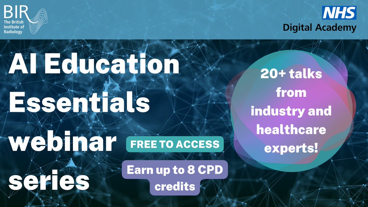 Our AI Education Essentials webinar series in partnership with Health Education England NHS Digital Academy is made up with 20+ talks from industry and healthcare experts! Make sure you check out all sections here: bit.ly/AIEE23 @NHSDigital #aihealthcare #ondemand
