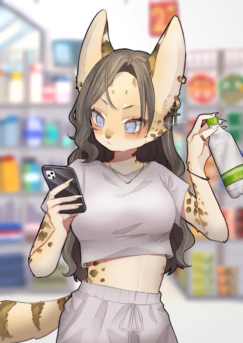 ダル着で買い物するギャルケモちゃん 