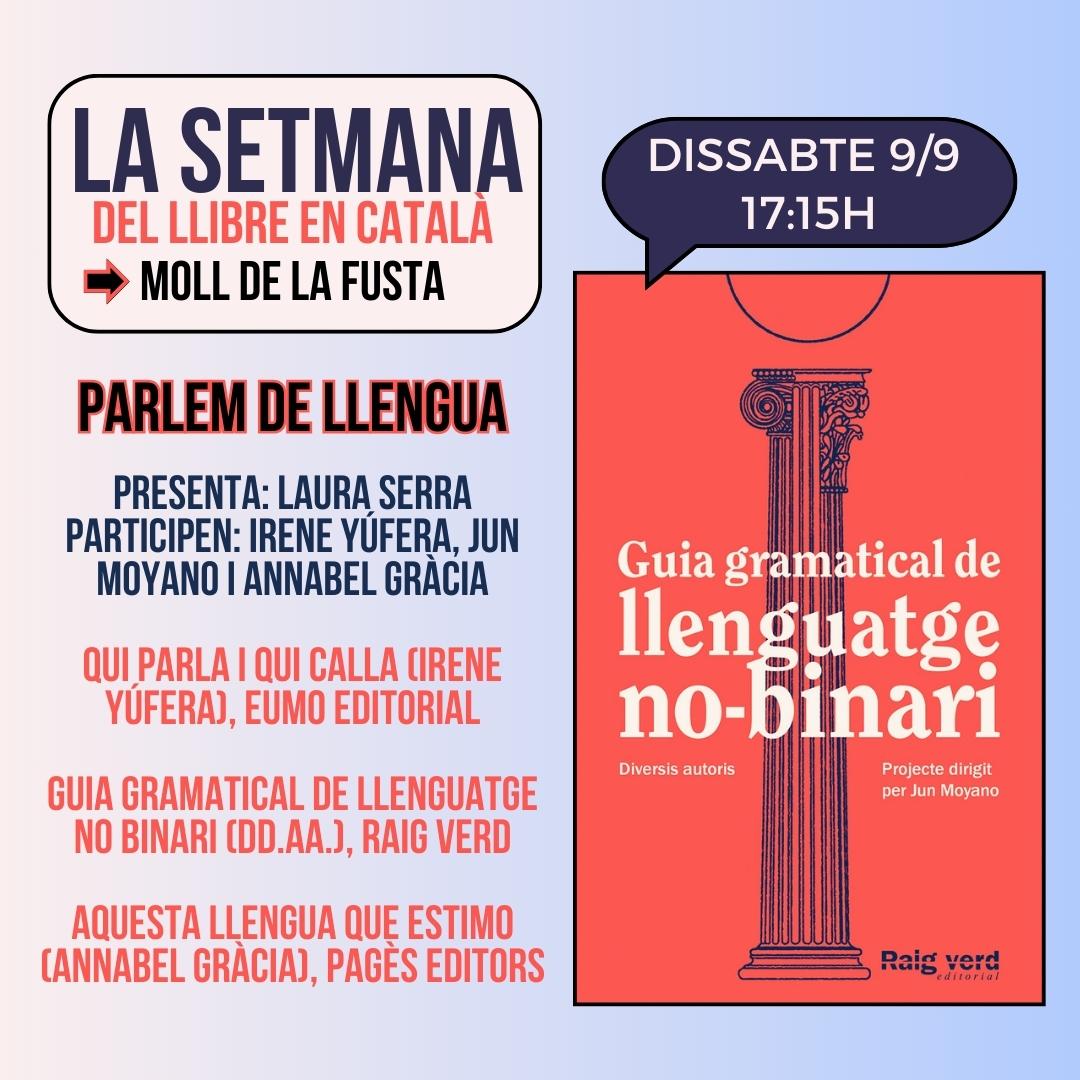 Raig_Verd's tweet photo. Demà ja comença @LaSetmana i dissabte ja fem debat sobre llengua i inclusió.

3 llibres amb tres ponents!!!
Modera @La1raSerra

No us ho perdeu!!! https://t.co/4RcAtvPxrO