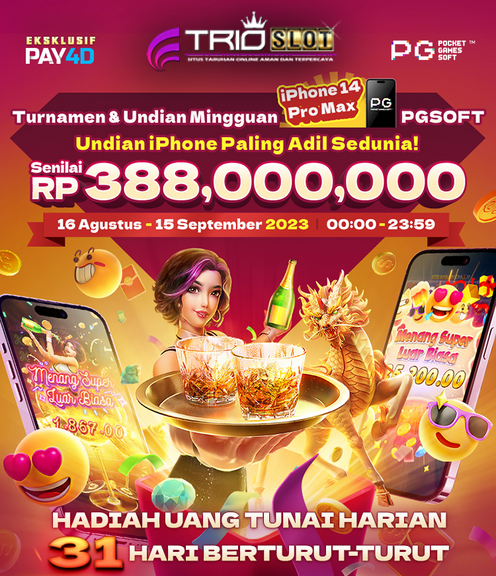 SlotTrio's tweet photo. PGSOFT : TURNAMEN &amp; UNDIAN IPHONE 14

Periode : 16 Agustus 2023 - 15 September 2023

Berlaku untuk semua permainan #slot kecuali permainan #Jackpot &amp; pemain secara otomatis ikut serta dalam #eventslot

Detail selengkapnya : https://t.co/e34NtL07o8

#undianiphone14 #iphone14 https://t.co/BlGZCOuNk9