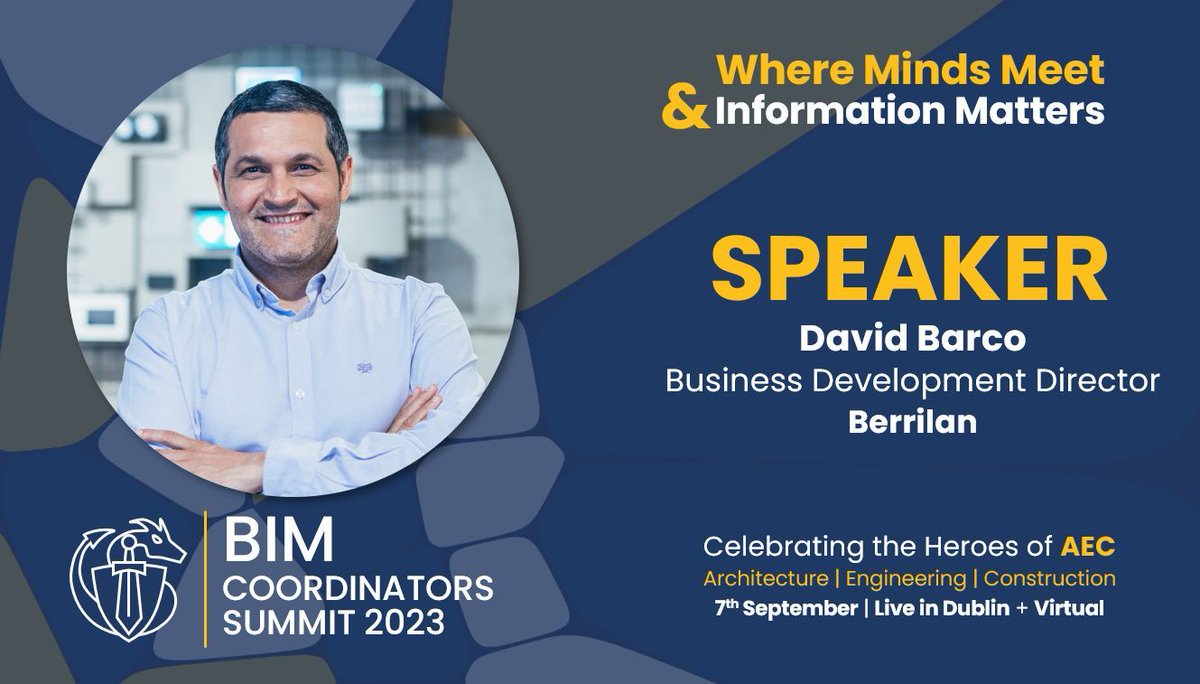 buticSchool's tweet photo. 🙂👏 ¡¡HOY es el día!! David Barco participará en uno de los mayores Congresos #BIM a nivel internacional, #BIMCoordinatorsSummit 2023, para hablar del camino de los datos: de la digitalización de proyectos a la digitalización social.
Info 🖱https://t.co/KpU9fhNZ9r https://t.co/TveiFLNv4I