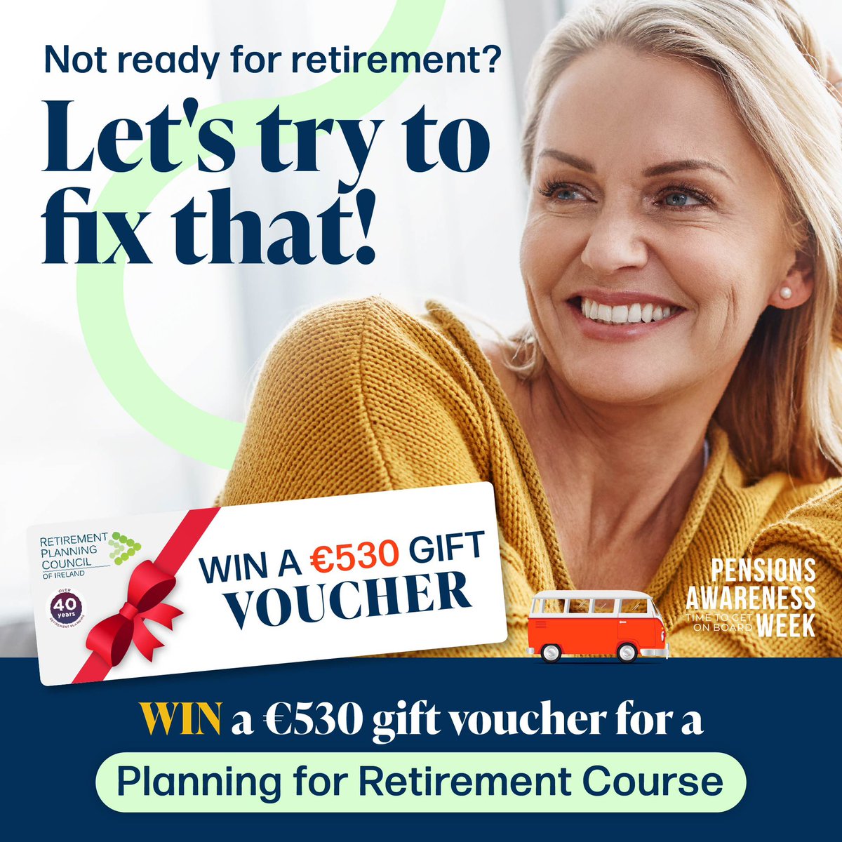 🎉 #PAW23 GIVEAWAY ALERT 🎉 

To enter:
1. Follow us <a href="/pensionsaware/">Pensions Awareness Week Ireland</a> 
2. Register for one of our webinars
3. Complete a "Take Action Now" form which you will see once you have registered. 
Don't miss out💶💥
👉🏼 Entries close 13 September 2023
👉🏼 Winner announced 14 September 2023