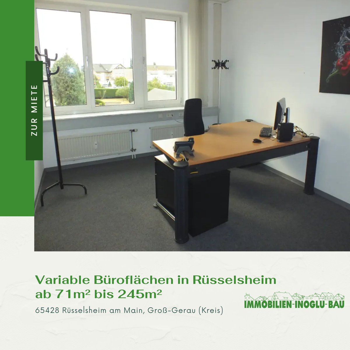 immoinoglu's tweet photo. Variable Büroflächen in Rüsselsheim ab 71m² bis 245m²
In einem gepflegten Gewerbeobjekt in guter Gewerbelage Rüsselsheims finden Sie hier ab ca. 71m² bis ca. 245m² variable Flächen für Ihren optimalen Bürostandort.
Details: https://t.co/nR0vwXdGNl
#miete #immobilien #rüsselsheim https://t.co/wLWDm4KTzD