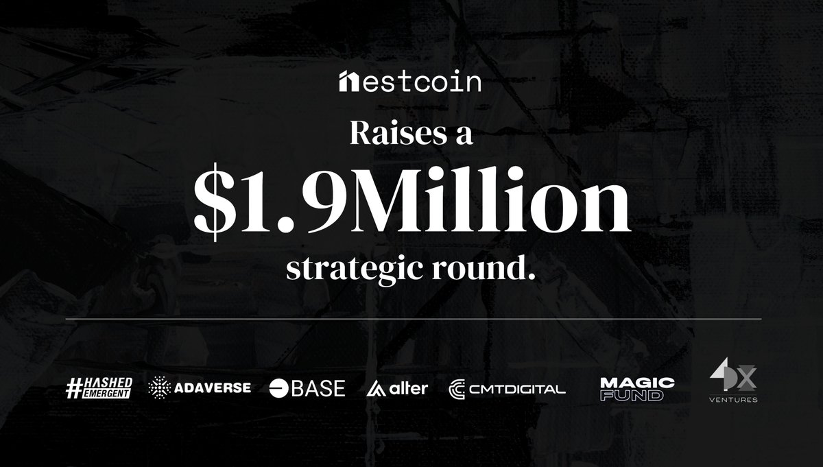 1/ I am excited to announce that <a href="/Nestcoin/">Nestcoin 🤍</a> has successfully raised a $1.9M strategic round. This is a vote of confidence in our mission to create universal access to world-class financial services.