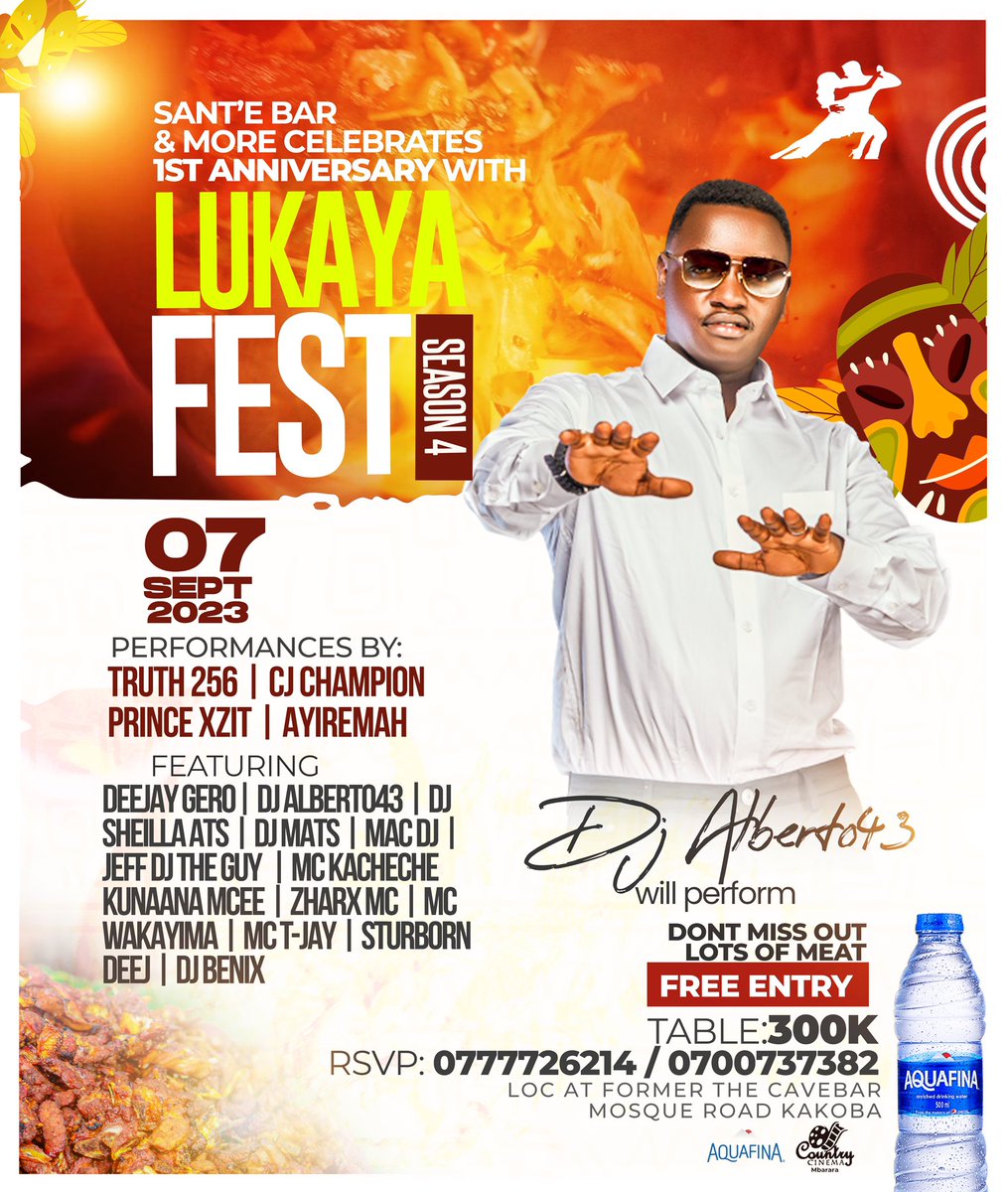 MgrHannz's tweet photo. Dancing the night away to the electrifying beats of @djalberto43 at @SanteBar1, Lukaya Fest. πΆβ¨
#LukayaFest
#PartyVibes
#43effect
#AgandiEvents https://t.co/dugrAhFwlL