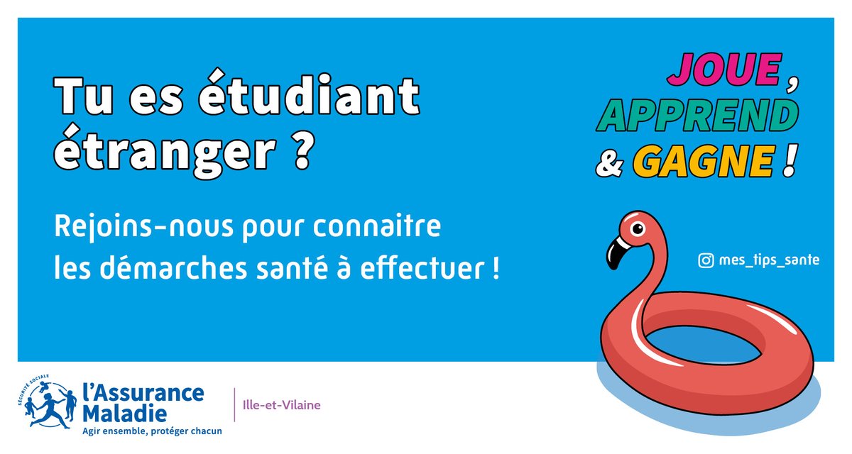 Rentrée2023 | Nouveaux #etudiants étrangers de #Rennes, venez nous rencontrer aujourd'hui au
<a href="/CMIRennes/">CMI Rennes</a> de 13h à 18h30, 1 place Paul Ricoeur, pour l'International Students' day. Informations pratiques &amp; démarches pour votre #assurancemaladie. #FiersDeProteger