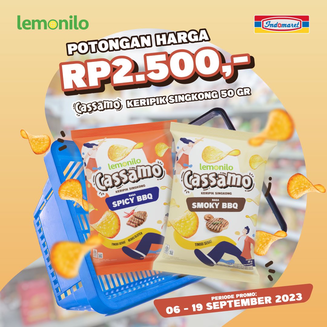 🫨 PROMO CASSAMO 🫨 Dapetin Cassamo semua varian dengan potongan harga Rp2.500,- di Indomaret terdekat! Periode promo: 06 September - 19 September 2023