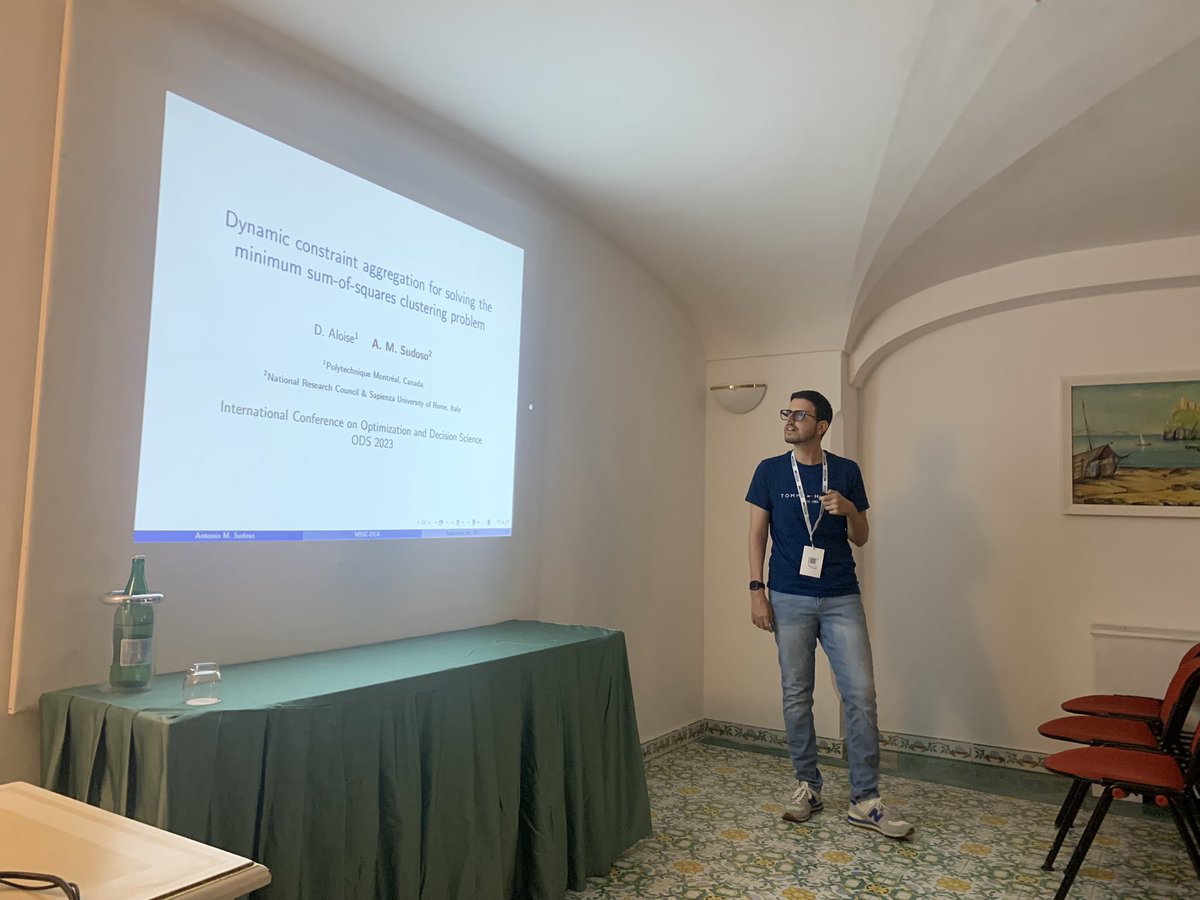 Veronic17057766's tweet photo. @Antonios93 speaking of dynamic constraint aggregation for solvibg thr minimum sum of squares clustering problem #ODS2023 #orms https://t.co/Lsi4sXPsPK
